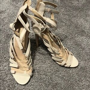Aldo Beige Strappy Heeled Sandals